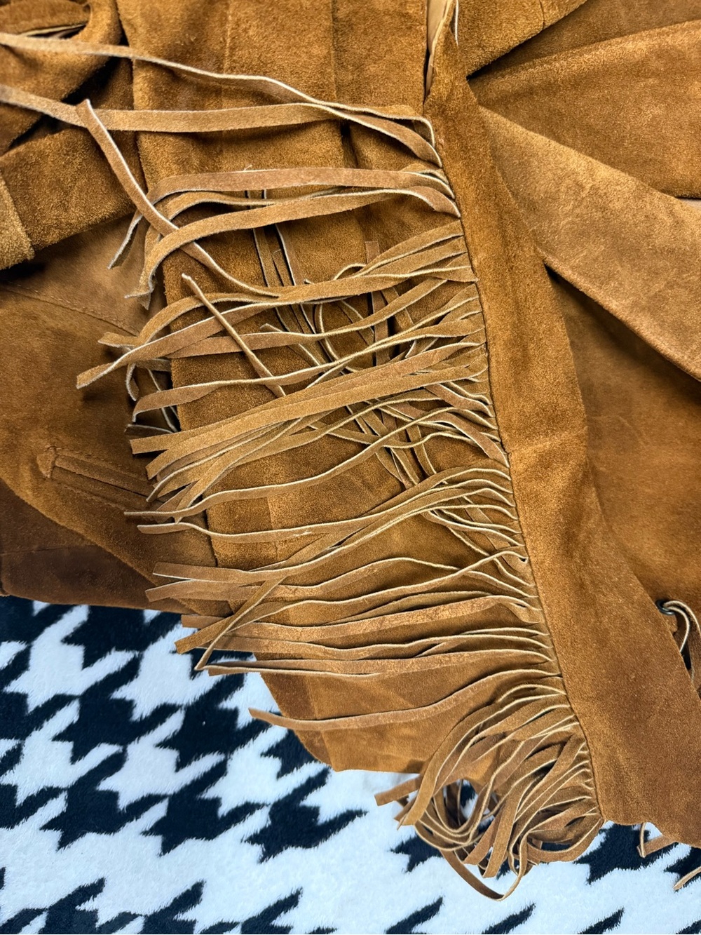 Vintage Brown Suede Leather Fringe Western Jacket Size M Boho Cowgirl - Picture 4 of 13